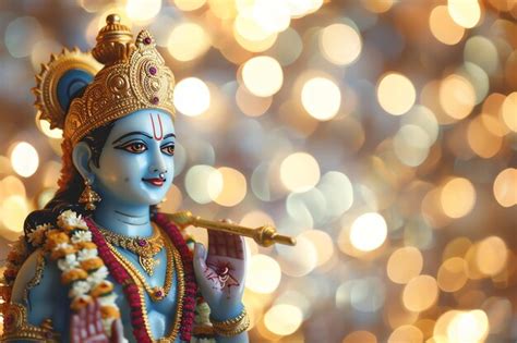 Premium Photo | Rama Navami bokeh background with Hindu God Rama background