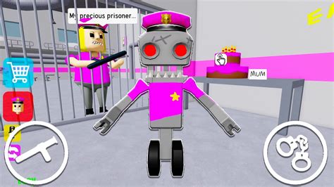 Playing As Robot Policewoman Police Girl Prison Run New Obby All