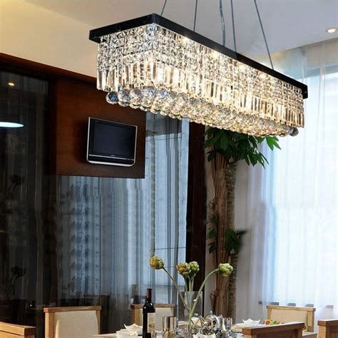 Amazon Moooni Rectangular Crystal Chandelier Modern Rectangle Raindrop