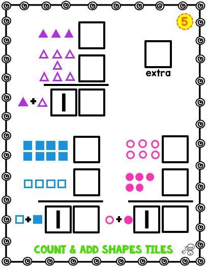 Count And Add Shapes Tiles Marcy Cook Math