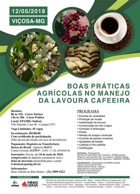 Epamig realiza curso sobre boas práticas agrícolas no manejo da lavoura