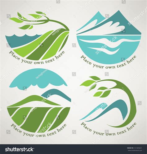 Vector Collection Landscape Symbols Round Shape Stock Vector (Royalty ...