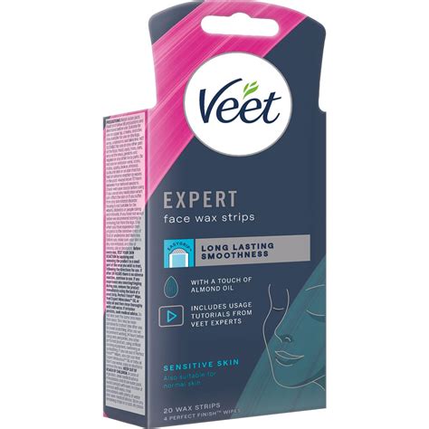 Veet Expert Face Hair Removal For Sensitive Skin Cold Wax Strips