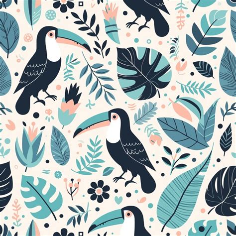 Premium Vector Tropical Seamless Pattern Illustration