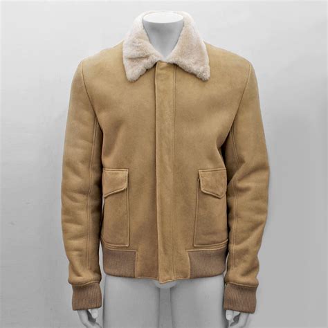 New Men Dior Homme Beige Shearling Suede Leather Jacket Genuine Rrp £