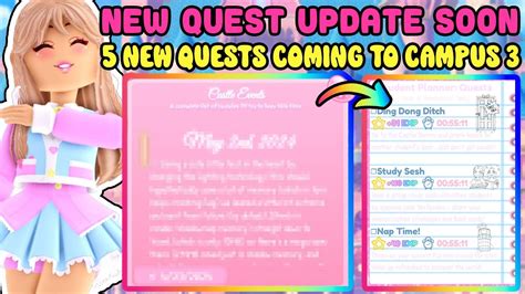 New Quest Update Coming Soon New Quests Possibly Coming To Campus