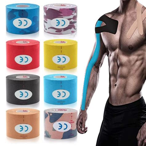 Kinesio Genouillères de bandage élastique bandes auto adhésives