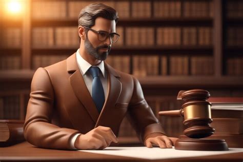 Premium AI Image | 3d illustration of lawyer man isolated on paper ...