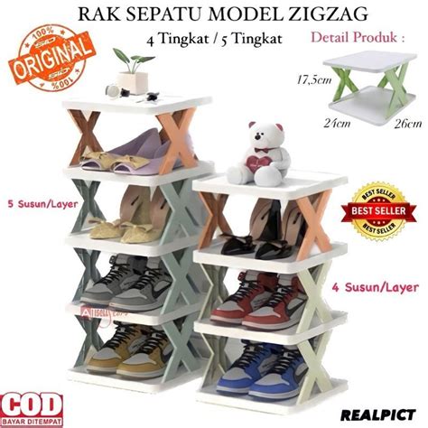 Jual Rak Sepatu Zig Zag Tingkat Rak Sepatu Cargo Susun Plastik