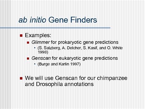 Ab Initio And Evidence Based Gene Finding A Basic