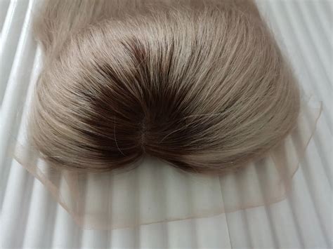 Ash Blonde Short Bob Wigs With Dark Roots 100 Human Hair SULMY