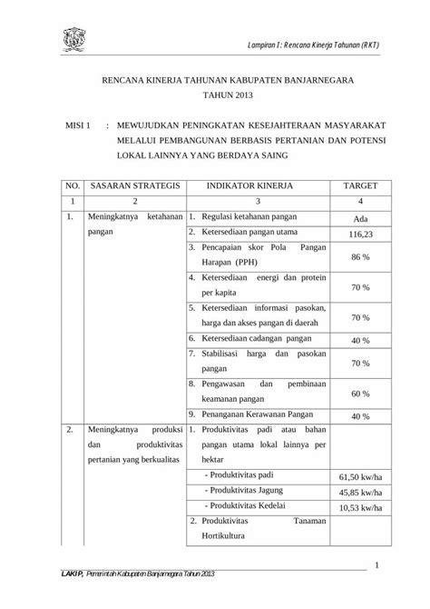 PDF LAMPIRAN I RKT Lampiran I Rencana Kinerja Tahunan RKT 1