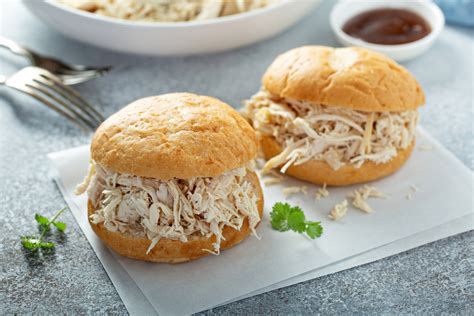 Sandwiches With Pulled Chicken And Bbq Sauce Alisons Pantry Delicious