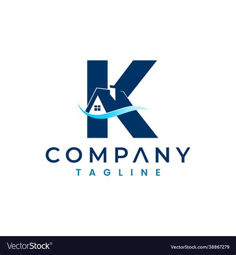 Letter K House Logo Initial Home Logo Royalty Free Vector