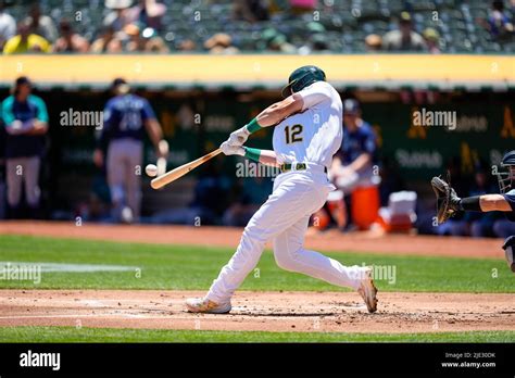 Oakland Athletics Catcher Sean Murphy At Bat During An Mlb Game