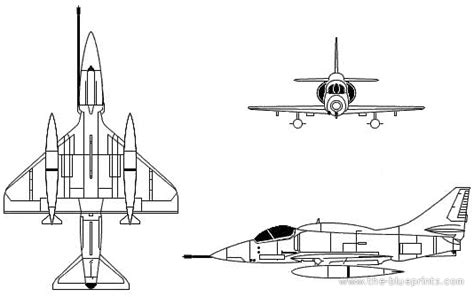 Mcdonnell Douglas A 4m Skyhawk Blueprints Free Outlines