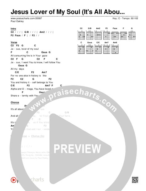 Jesus Lover Of My Soul Its All About You Chords Pdf Paul Oakley Praisecharts