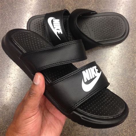 Wmns Benassi Duo Ultra Slides Black White Nike Slippers Fashion