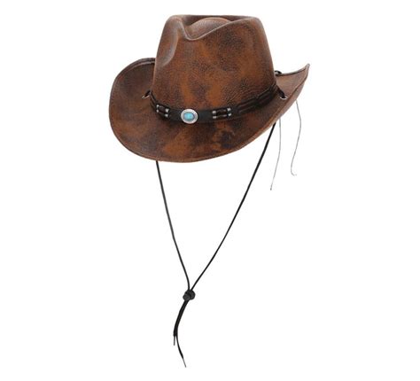 Cappello Da Cowboy Per Adulto In Similpelle Marrone