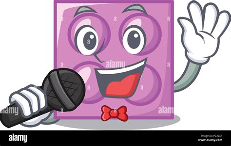 Singing Toy Brick Mascot Cartoon Stock Vector Image And Art Alamy