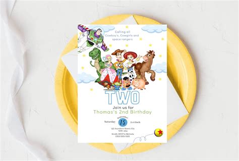 Toy Story Invitation, Toy Story Birthday Party Invites, Disney Toy ...