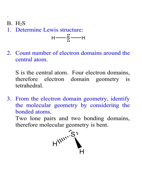 H2s Electron Domain Geometry