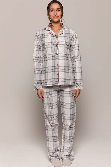Claudel Lingerie Long Sleeve Flannel Pajama Set LI