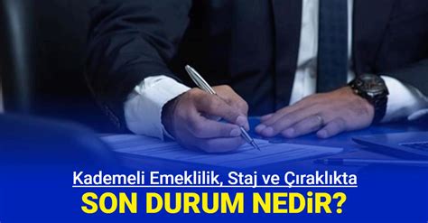 Son gelişmelerin ardından kademeli emeklilik staj ve çıraklık