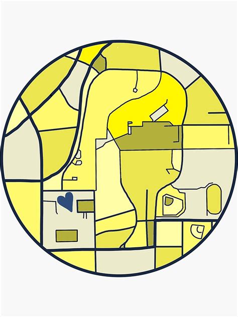 "Georgia Tech shades of gold campus map" Sticker by masternanii | Redbubble