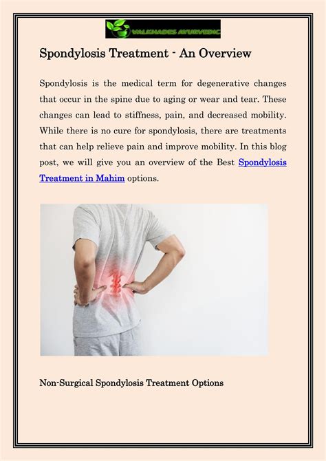 Spondylosis Treatment - An Overview by Valkhades Ayurvedic - Issuu