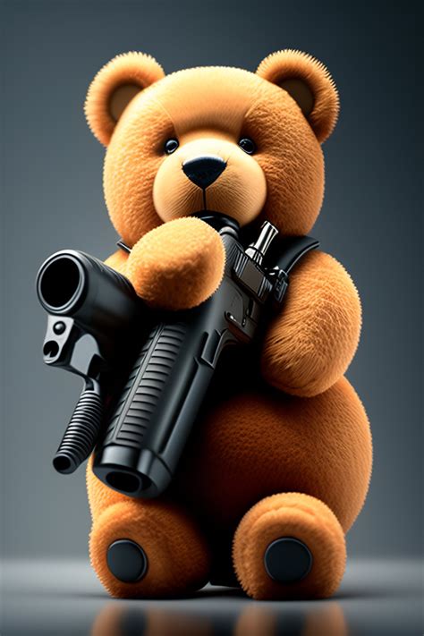 Lexica A Teddy Bear Holding A Gun