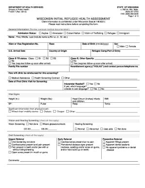 Fillable Online Dhs Wisconsin Form F 42017 Wisconsin Department Of