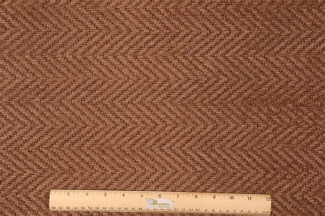 9 3 Yards Chevron Chenille Upholstery Fabric In Teak