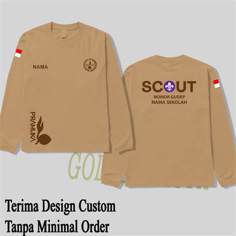 jual baju kaos scout pramuka custom gudep  nama sekolah lengan