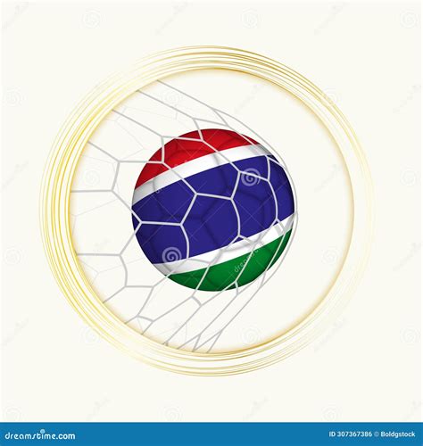 Gambia Scoring Goal, Abstract Football Symbol with Illustration of
