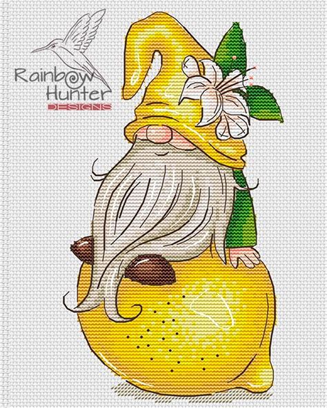 Yellow Gnome Cross Stitch Pattern Lemon Cross Stitch Fruit Cross