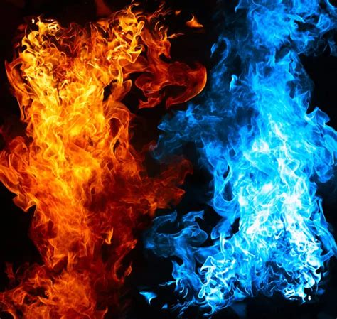 Red And Blue Fire Wallpaper