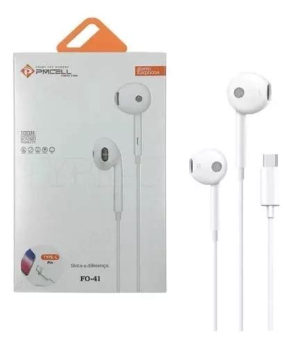 Fone De Ouvido Pmcell Fo 41 Microfone Branco 1 2m