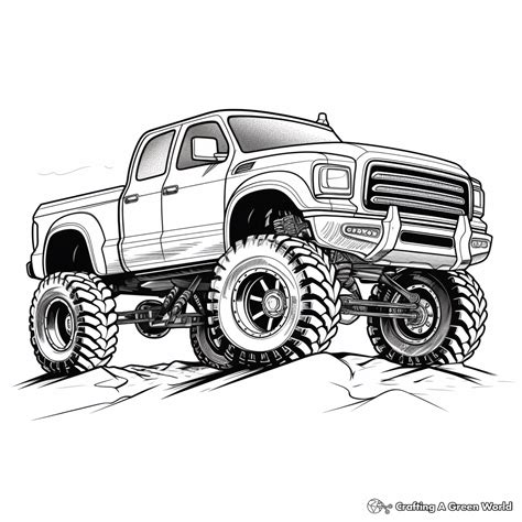 Lifted Truck Coloring Pages - Free & Printable!