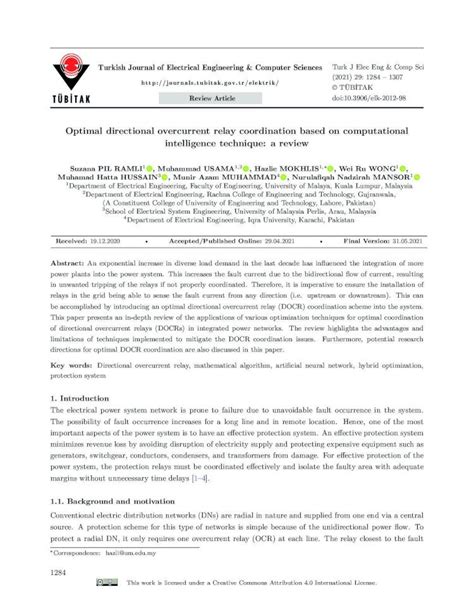 PDF Optimal Directional Overcurrent Relay Coordination Based