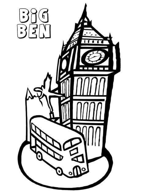 Coloriage Big Ben à Londres Angleterre Télécharger Et Imprimer Gratuit Sur Coloriageenfantcom