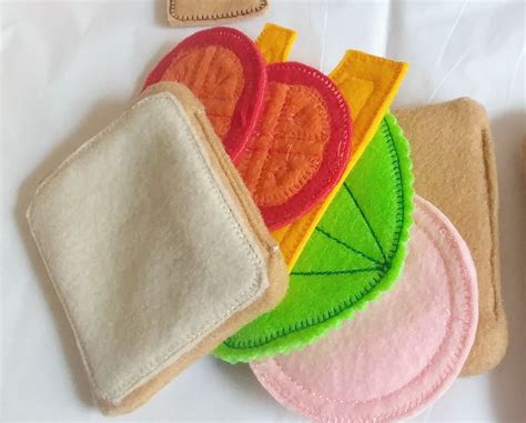 Felt Food Sandwich Play Set Pretend Food Play Kitchen Food Etsy