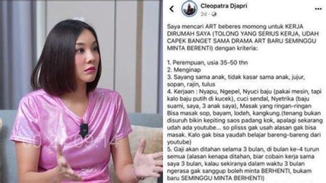 Cleopatra Eks Jkt Ungkap Alasan Gaji Art Rp Juta Ditahan Bulan