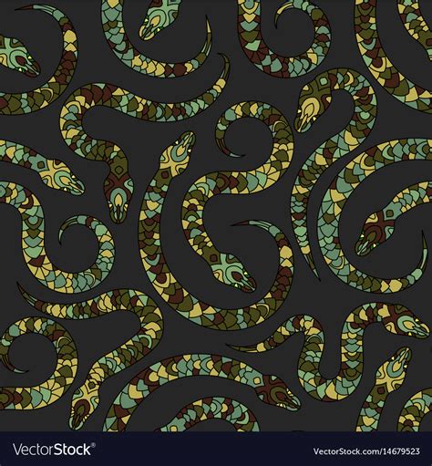 Seamless Pattern With Snakes Royalty Free Vector Image