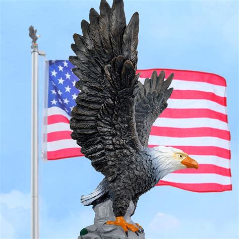 Amazon.com: KARLIOBE Eagle Flag Pole Topper, 12" Bald Eagle Flag Topper