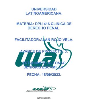 Clinica De Derecho Penal Dpu 416 220201990 ULA Studocu