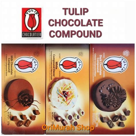 Jual Tulip Milk White Dark Chocolate Compound 225 Gram Coklat Hitam