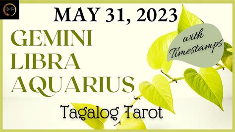 May 31 2023 Air Signs ♊️gemini♎️libra♒️aquarius🌈 Tagalog Tarot