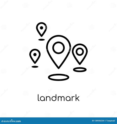 Landmark Icon Trendy Modern Flat Linear Vector Landmark Icon On Stock