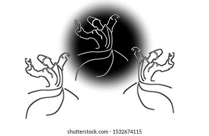 whirling motion single mechanism dance day stock illustration